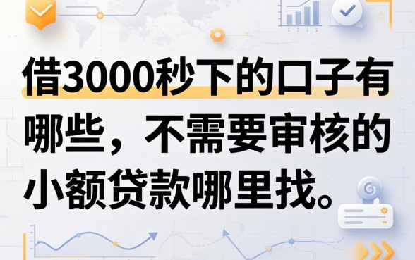 借3000秒下的口子有哪些，不需要审核的小额贷款哪里找