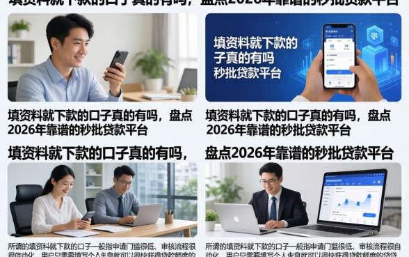 填资料就下款的口子真的有吗，盘点2026年靠谱的秒批贷款平台