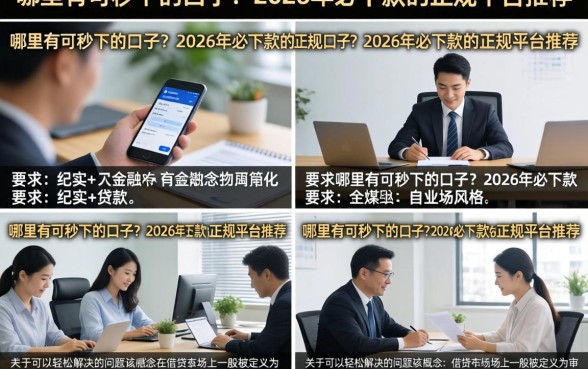 哪里有可秒下的口子？2026年必下款的正规平台推荐