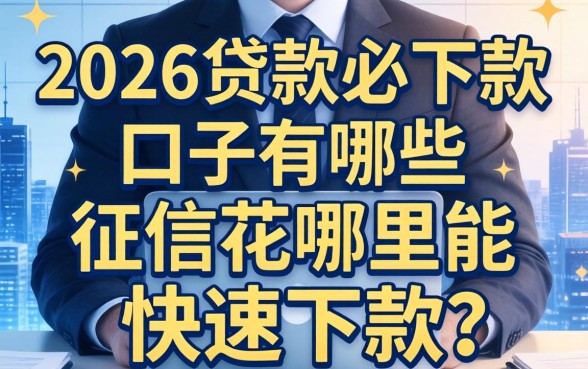 2026贷款必下款的口子有哪些，征信花哪里能快速下款？