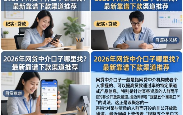 2026年网贷中介口子哪里找？最新靠谱下款渠道推荐