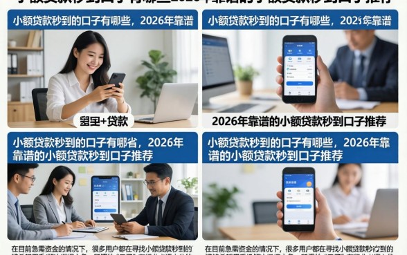 小额贷款秒到的口子有哪些，2026年靠谱的小额贷款秒到口子推荐