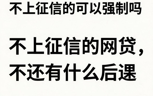 不上征信的可以强制吗,不上征信的网贷不还有什么后果