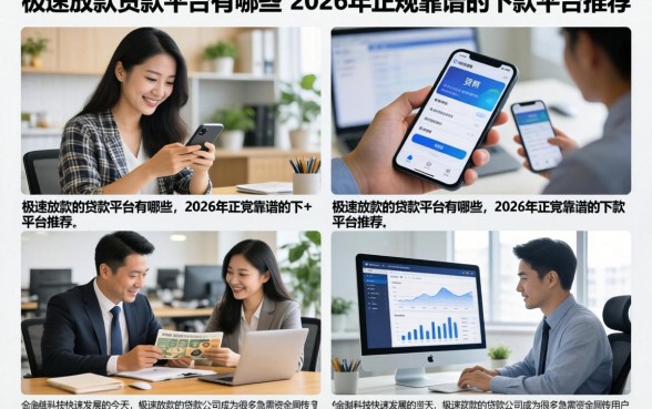 极速放款的贷款平台有哪些，2026年正规靠谱的下款平台推荐