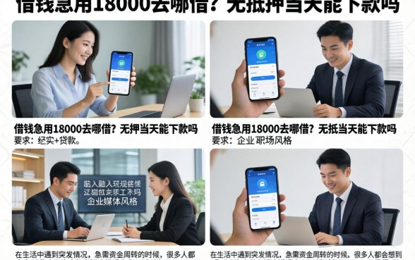 借钱急用18000去哪借？无抵押当天能下款吗