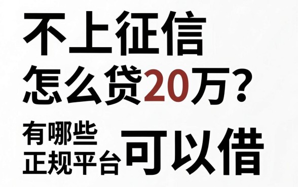 不上征信怎么贷20万？有哪些正规平台可以借？