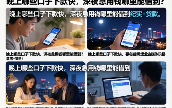 晚上哪些口子下款快，深夜急用钱哪里能借到？