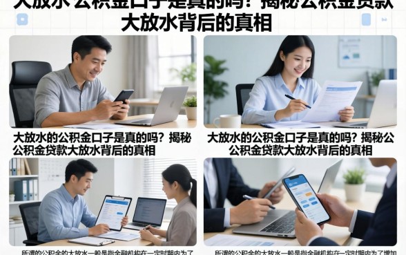 大放水的公积金口子是真的吗？揭秘公积金贷款大放水背后的真相