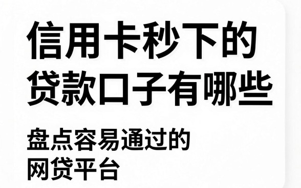 信用卡秒下的贷款口子有哪些,盘点容易通过的网贷平台