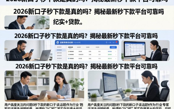 2026新口子秒下款是真的吗？揭秘最新秒下款平台可靠吗