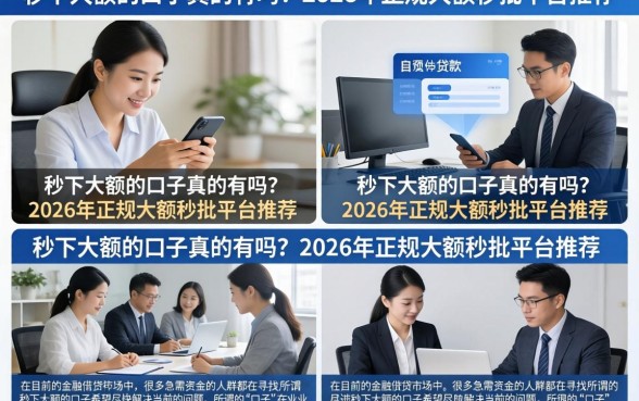 秒下大额的口子真的有吗？2026年正规大额秒批平台推荐