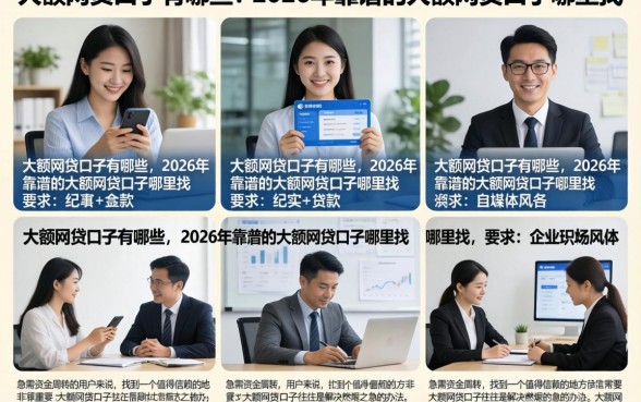 大额网贷口子有哪些,2026年靠谱的大额网贷口子哪里找