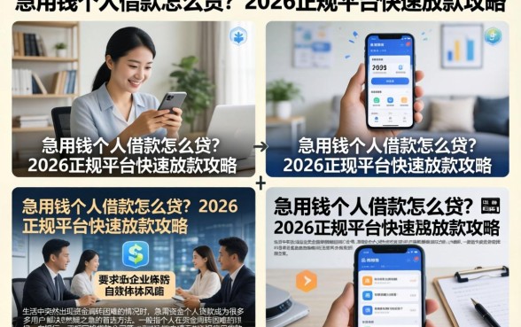 急用钱个人借款怎么贷？2026正规平台快速放款攻略