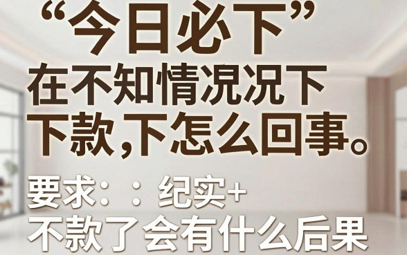 今日必下在不知情况下下款怎么回事,不知道下款了会有什么后果