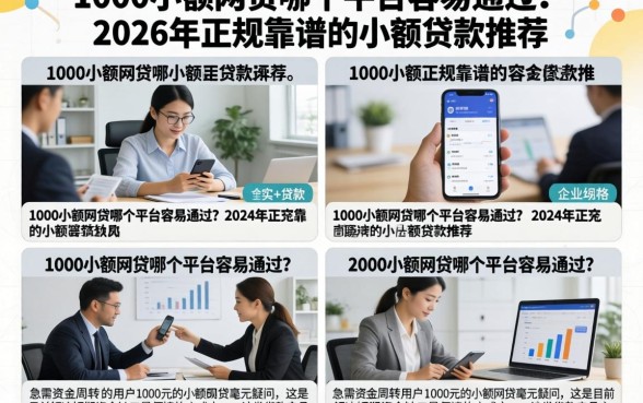1000小额网贷哪个平台容易通过？2026年正规靠谱的小额贷款推荐