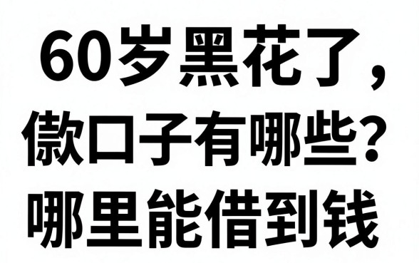 60岁黑花了借款口子有哪些？哪里能借到钱