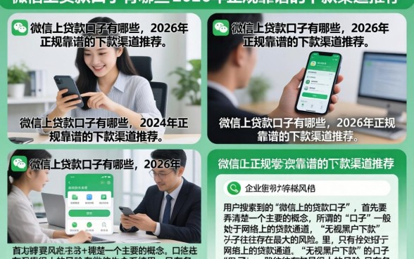 微信上贷款口子有哪些，2026年正规靠谱的下款渠道推荐