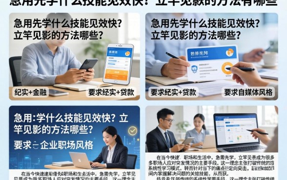 急用先学什么技能见效快？立竿见影的方法有哪些？