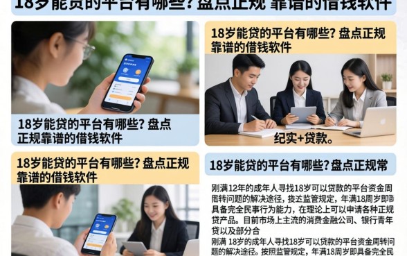 18岁能贷的平台有哪些？盘点正规靠谱的借钱软件