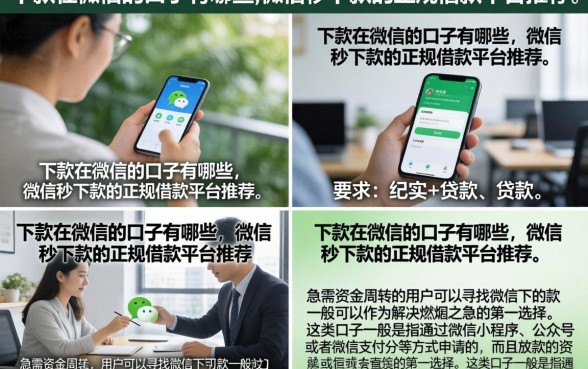 下款在微信的口子有哪些,微信秒下款的正规借款平台推荐