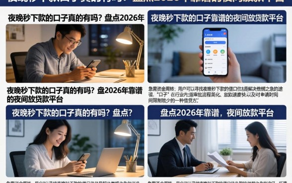 夜晚秒下款的口子真的有吗?盘点2026年靠谱的夜间放款平台
