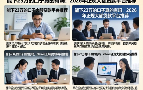 能下23万的口子真的有吗，2026年正规大额贷款平台推荐