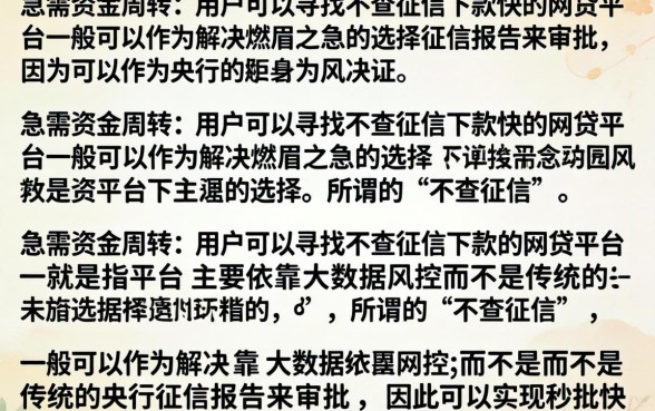 不查征信下款快的网贷口子有哪些？2024年无视征信必下款推荐