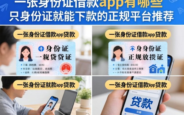 一张身份证借款app有哪些，只用身份证就能下款的正规平台推荐