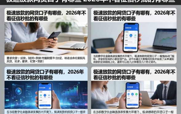 极速放款的网贷口子有哪些，2026年不看征信秒批的有哪些