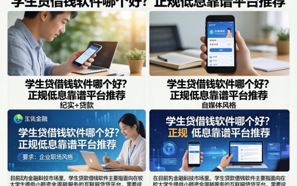 学生贷借钱软件哪个好？正规低息靠谱平台推荐
