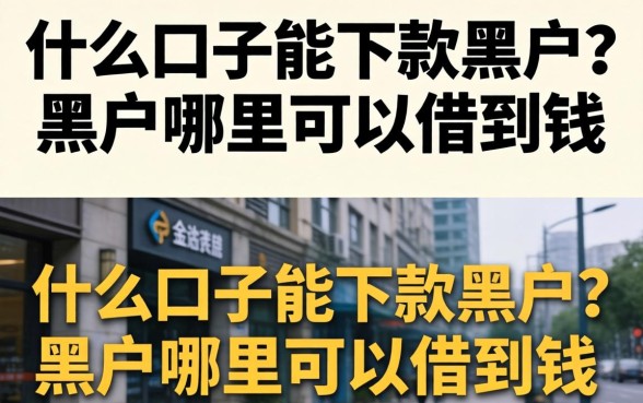 什么口子能下款黑户？黑户哪里可以借到钱