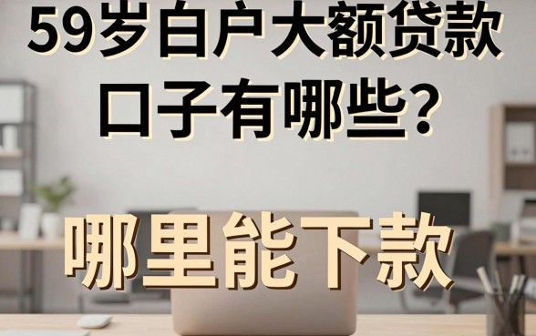 59岁白户大额贷款口子有哪些？哪里能下款？