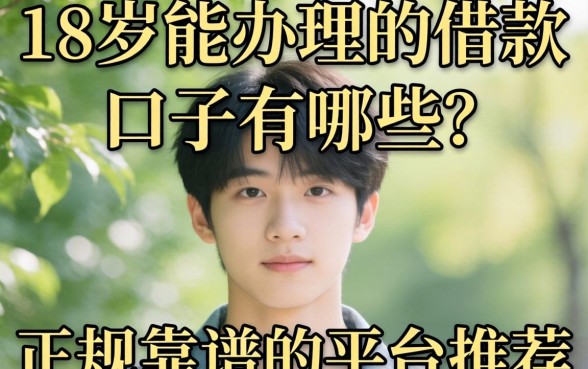 18岁能办理的借款口子有哪些？正规靠谱的平台推荐
