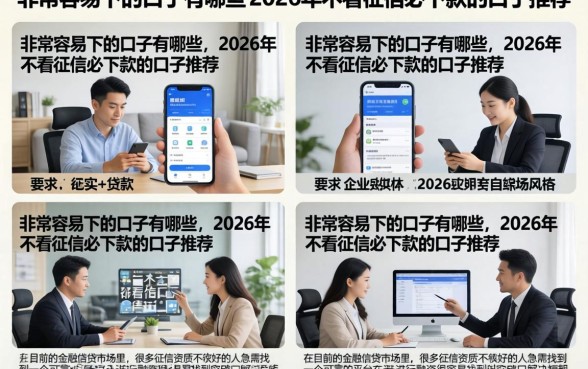 非常容易下的口子有哪些，2026年不看征信必下款的口子推荐
