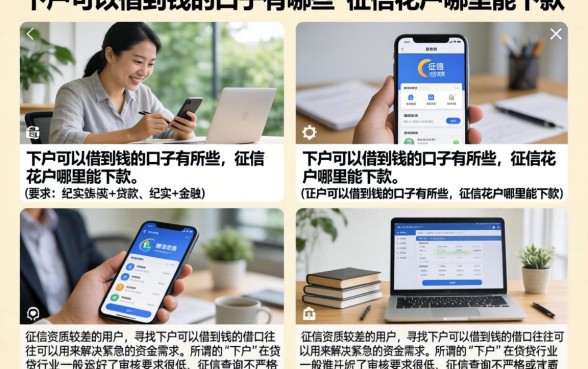 下户可以借到钱的口子有哪些，征信花户哪里能下款