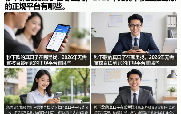 秒下款的真口子在哪里找，2026年无需审核直接到账的正规平台有哪些