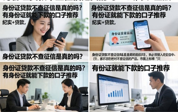 身份证贷款不查征信是真的吗？有身份证就能下款的口子推荐