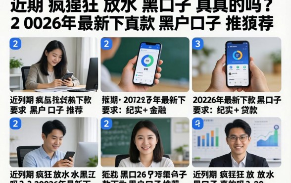 近期疯狂放水黑口子真的吗?2026年最新下款黑户口子推荐