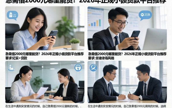 急需借2000元哪里能贷？2026年正规小额贷款平台推荐