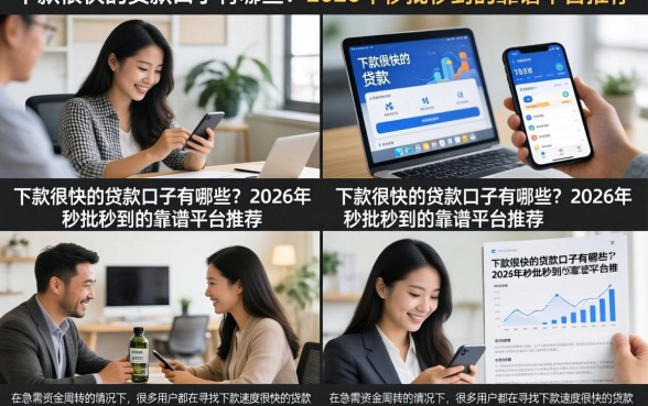 下款很快的贷款口子有哪些?2026年秒批秒到的靠谱平台推荐