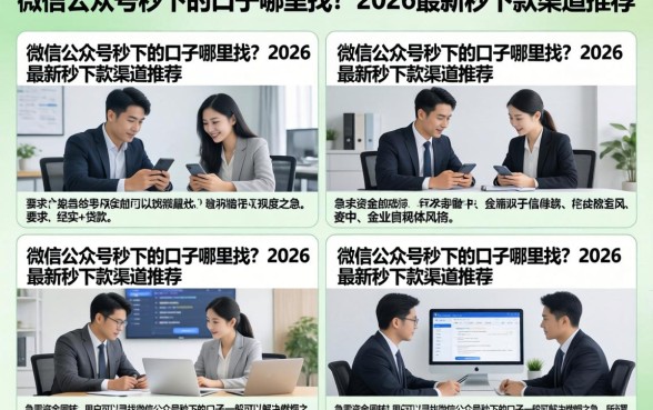 微信公众号秒下的口子哪里找？2026最新秒下款渠道推荐