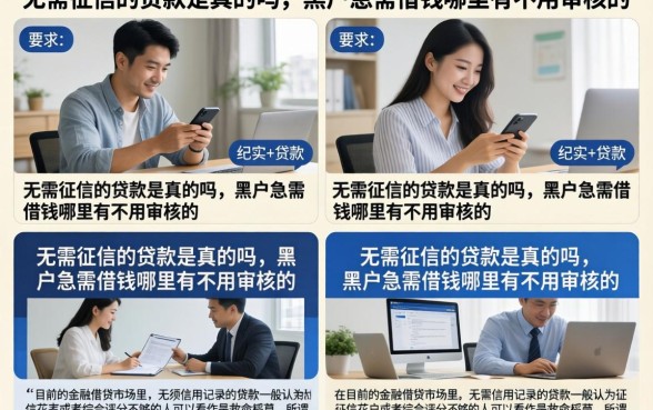 无需征信的贷款是真的吗,黑户急需借钱哪里有不用审核的