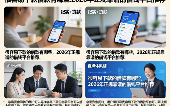 很容易下款的借款有哪些，2026年正规靠谱的借钱平台推荐