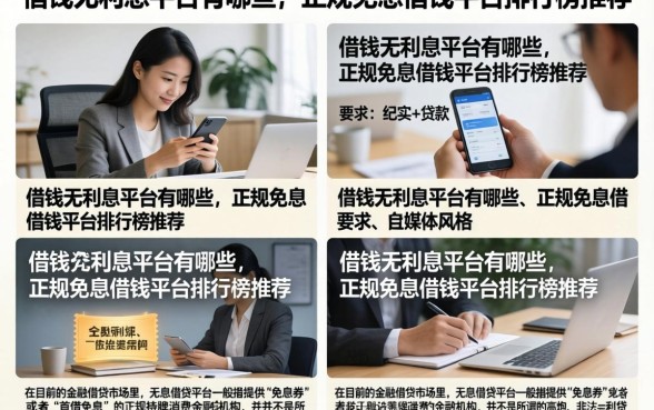 借钱无利息平台有哪些，正规免息借钱平台排行榜推荐