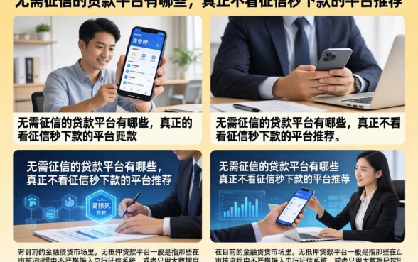 无需征信的贷款平台有哪些,真正不看征信秒下款的平台推荐