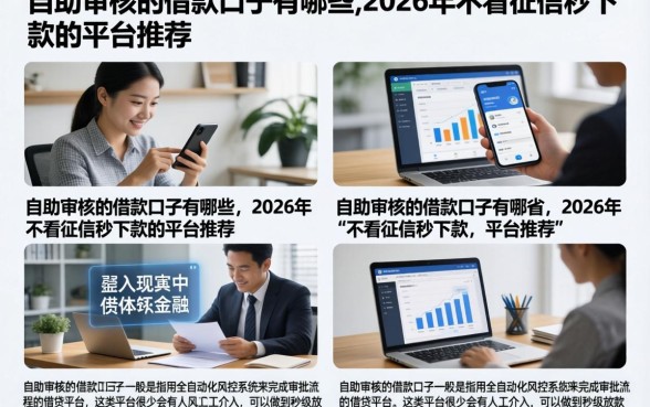 自助审核的借款口子有哪些,2026年不看征信秒下款的平台推荐