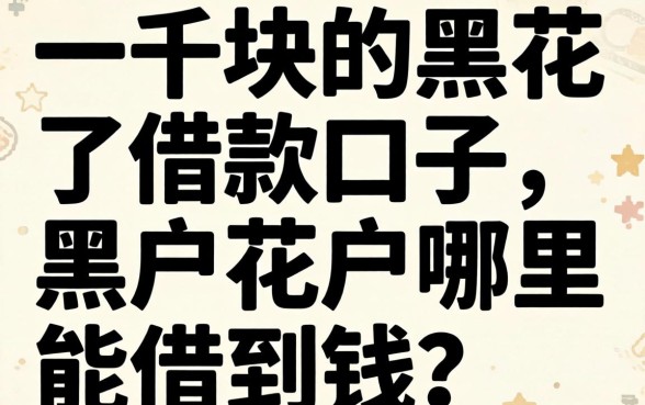 一千块的黑花了借款口子，黑户花户哪里能借到钱？