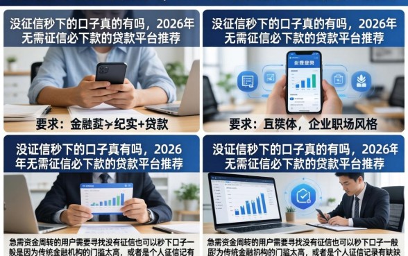 没征信秒下的口子真的有吗，2026年无需征信必下款的贷款平台推荐