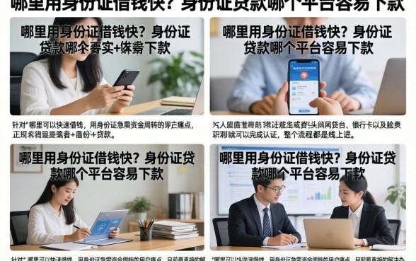 哪里用身份证借钱快？身份证贷款哪个平台容易下款